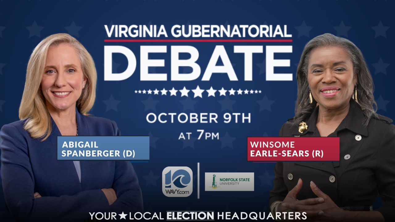 Spanberger, earle-sears face off in nexstar's virginia gubernatorial debate spanberger earle sears face off in nexstars virginia gubernatorial debate former u. S. Congresswoman abigail spanberger and current virginia lt. Gov. Winsome earle-sears squared off thursday evening in their only scheduled live debate in the race for virginia governor. Justice - iustitia. Bg