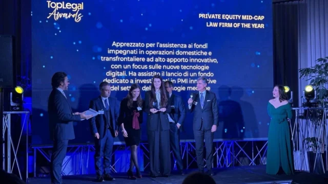 Alma LED premiata come "Private Equity Mid-Cap Law Firm of the Year" ai TopLegal Awards 2025 2025