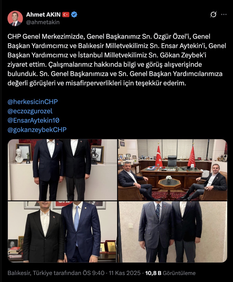 Chp’li ahmet akın’ndan devlet bahçeli, akp genel merkezi ve çok sayıda vekile ziyaret 2025 chpli ahmet akinndan devlet bahceli akp genel merkezi ve cok sayida vekile ziyaret 2025 5 iustitia. Bg balıkesir büyükşehir belediyesi başkanı ahmet akın bir süredir hem sessizliği hem de gerçekleştirdiği... Iustitia. Bg chp’li ahmet akın’ndan devlet bahçeli, akp genel merkezi ve çok sayıda vekile ziyaret 2025 2025-11-13 01:33:01 adalet - iustitia. Bg
