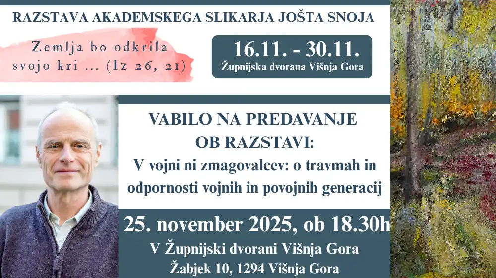 Jošt snoj (prejeli smo) vabilo na razstavo akademskega slikarja jošta snoja 2025 prejeli smo vabilo na razstavo akademskega slikarja josta snoja 2025 jošt snoj iustitia. Bg piše: c. R. V župnijski dvorani višnja gora bo v torek, 25. 11. 2025, ob 18. 30 potekalo predavanje dr.... Iustitia. Bg (prejeli smo) vabilo na razstavo akademskega slikarja jošta snoja 2025 2025-11-19 10:23:42 pravosodje - iustitia. Bg jošt snoj