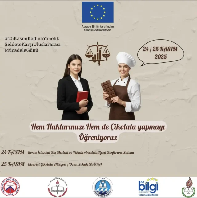 Trabzon’da hem haklarını hem de çikolata yapmayı öğrenecekler 2025