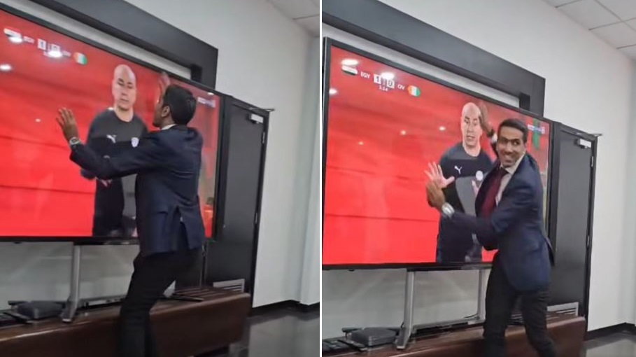 قبلة عبر الشاشة.. محمد سعدون الكواري يحتفل بهدف منتخب مصر بطريقة عفوية (فيديو) 2026