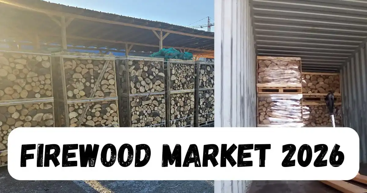 Stacked firewood for winter, representing high-quality oak, beech, and hornbeam from Bulgaria and growing global demand as an alternative energy source in 2026.
