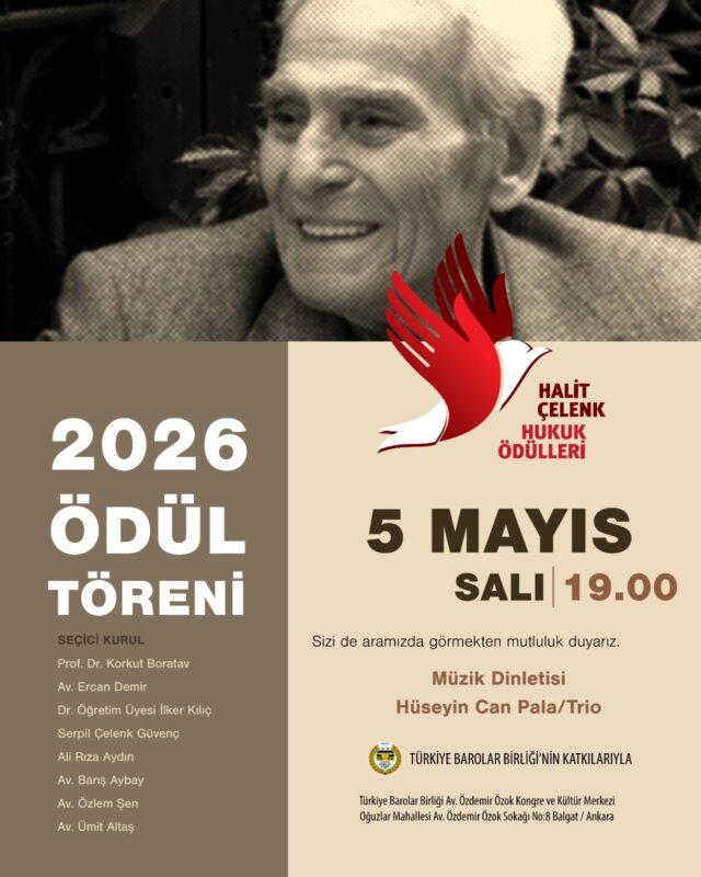 Halit Çelenk Hukuk Ödülleri sahiplerini buldu Halit Çelenk Hukuk Ödülleri sahiplerini buldu 2026