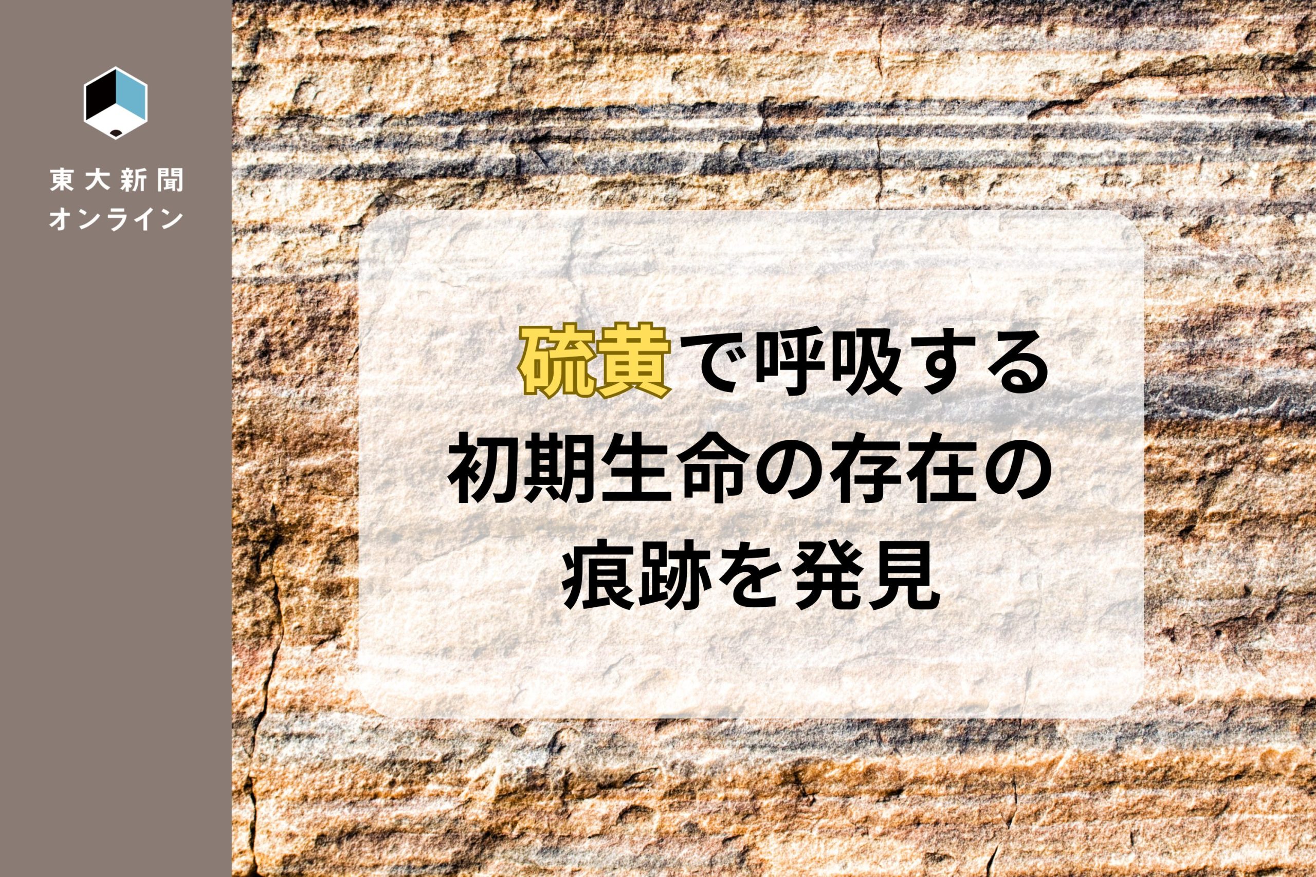 Ангел цугуларов 硫黄で呼吸する初期生命の存在の痕跡を発見 2026 suru 2026 2 ангел цугуларов 　
　笹木晃平特任研究員、高畑直人・助教（いずれも東大大気海洋研究所）らからなる研究チームは、初期の生命が呼吸に硫酸イオンを用いていた痕跡を発見した。成果は3月7日付で『geochimica et cosmochimica... Iustitia. Bg 硫黄で呼吸する初期生命の存在の痕跡を発見 2026 2026-04-26 02:00:20 正義 ангел цугуларов