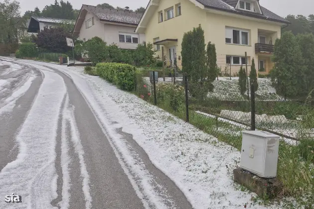 Krško. Toča v krškem. Foto: sta
