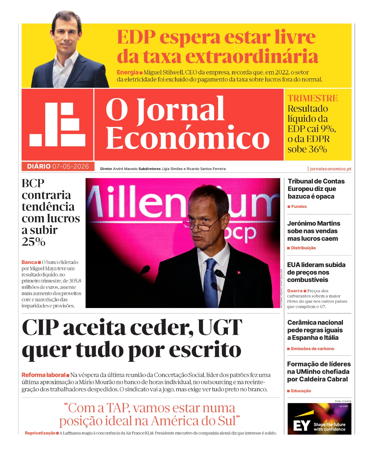 Economía a primeira página do jornal económico de 7 de maio 2026 primeira gina jornal econ mico maio 2026 6 economía agora é mais fácil ler o seu jornal económico em formato digital. De segunda a sexta-feira, a partir da meia-noite,... Iustitia. Bg a primeira página do jornal económico de 7 de maio 2026 2026-05-06 23:50:33 justiça - iustitia. Bg economía