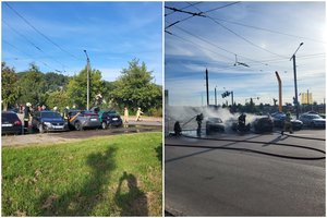 Kauno raudondvario plente liepsnojo automobiliai 2026