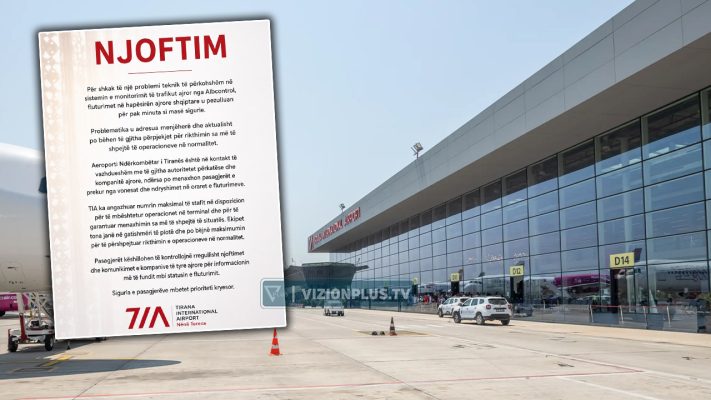 Problem teknik në sistemet e trafikut ajror, tia: fluturimet u pezulluan për pak minuta, situata po normalizohet! 2026