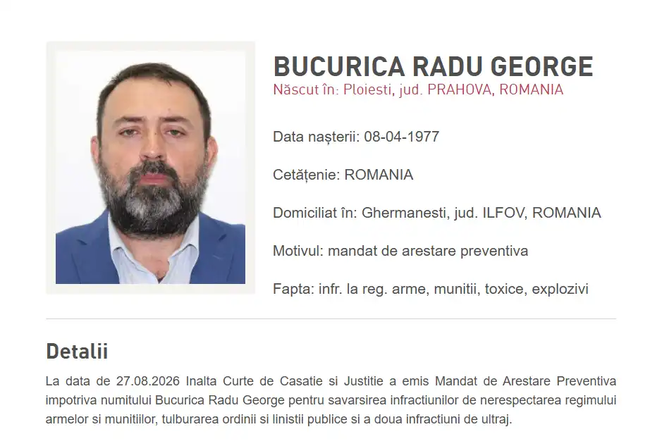 Procurorul George Bucurică, dat în urmărire după ce ÎCCJ a emis mandat de arestare, prins în Ilfov 2026