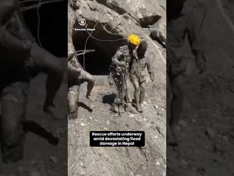 Rescue efforts underway amid devastating flood damage in Nepal #shorts 2026