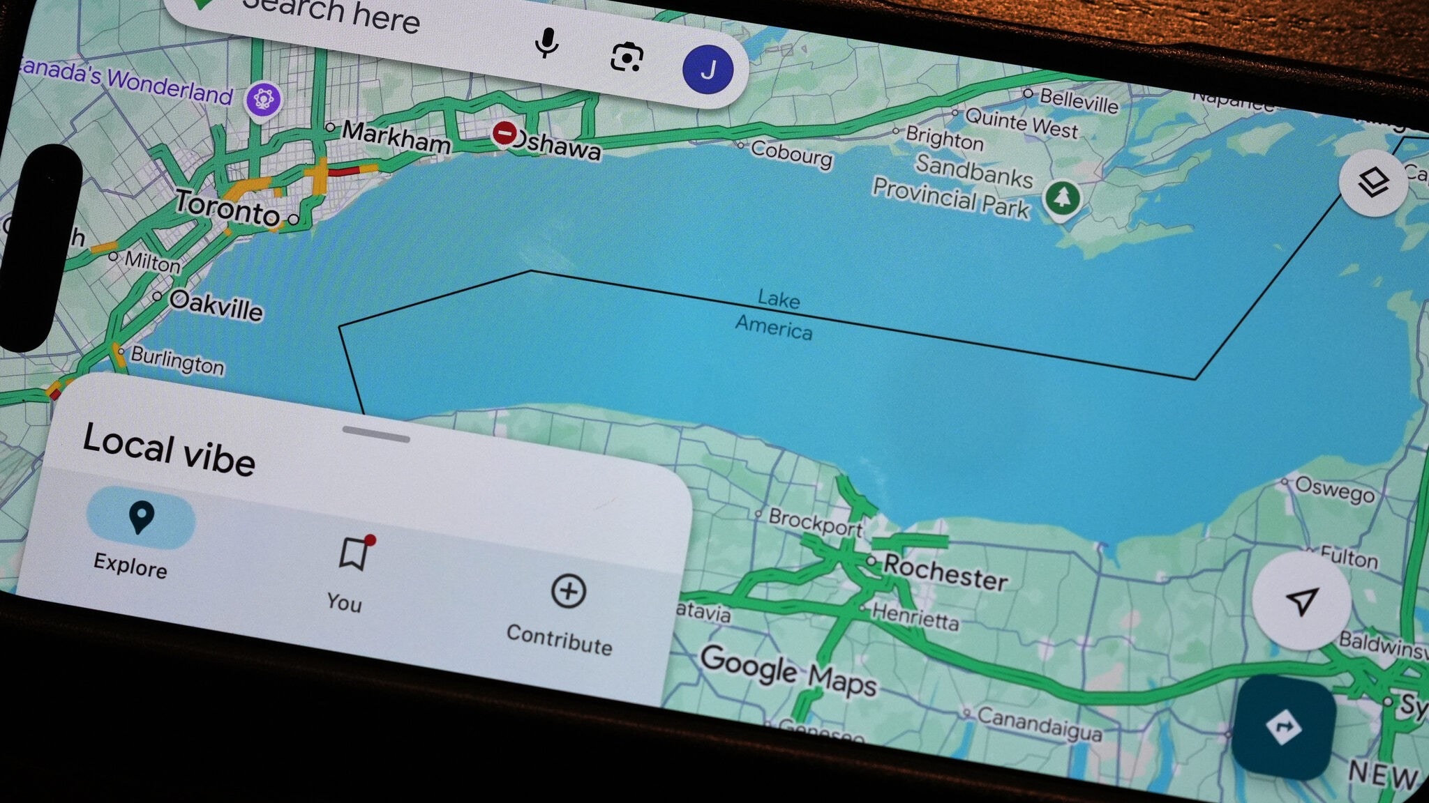 Trumps „lake america“ - lake ontario auf google maps bereits umbenannt 2026