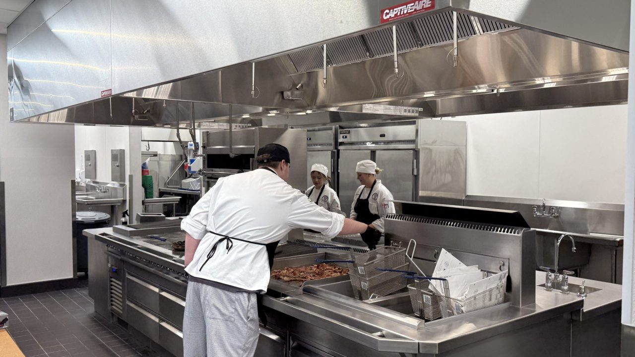 Grace Hopper students in the kitchen