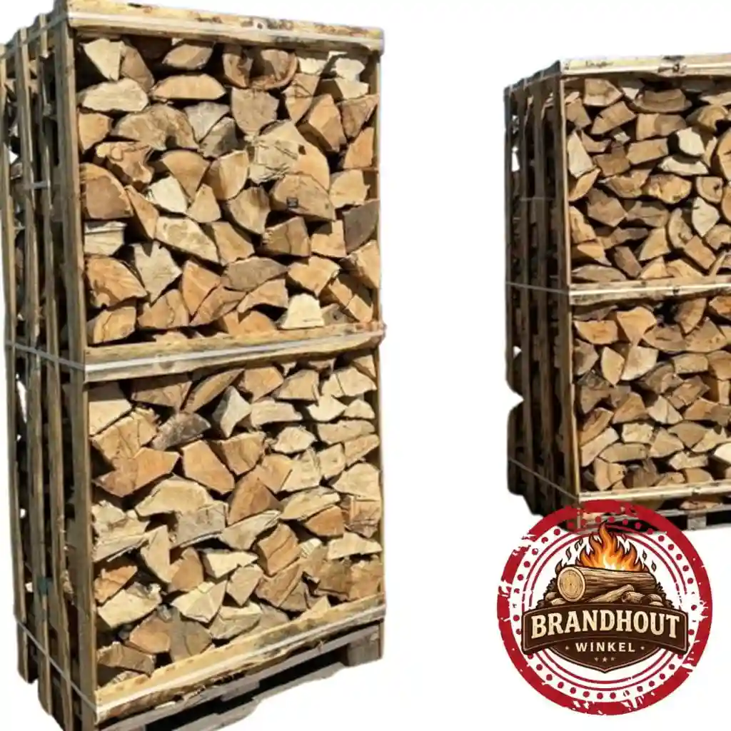 Kiln dried oak firewood on pallet boxes 2m3 wholesale supplier europe 2026