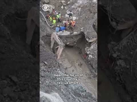 Nepal rescue team pulls two hydropower workers from a mud-filled tunnel #shorts 2026