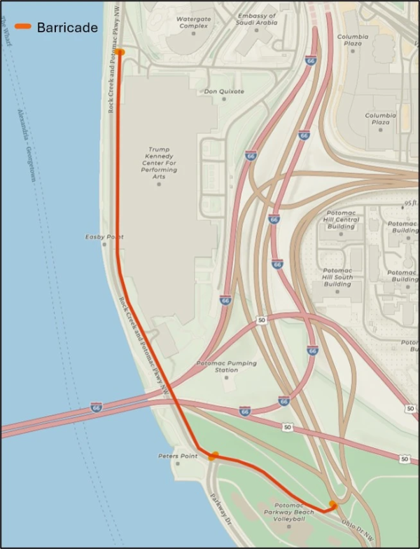 Rock creek parkway closure planned as kennedy center removes ‘blue’ sculpture 2026