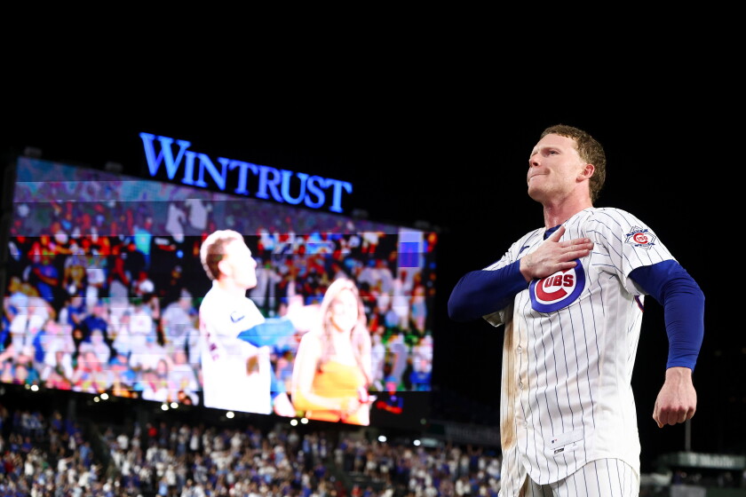 Which cubs and white sox made it? Which didn't? We present the sun-times' 2026 all-city team 2026 - justice Chicago cubs' pete crow-armstrong gestures toward the crowd after hitting a walkoff home run during the 10th inning of a baseball game to defeat the chicago white sox in chicago, monday, aug. 17, 2026. (ap photo/jessie alcheh) org xmit: cxc132