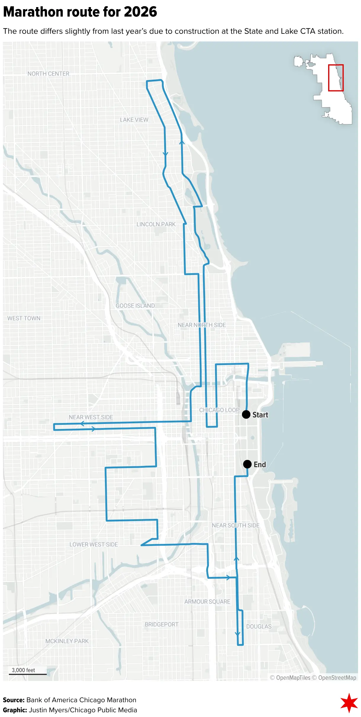 Marathon route for 2026 (Locator map)