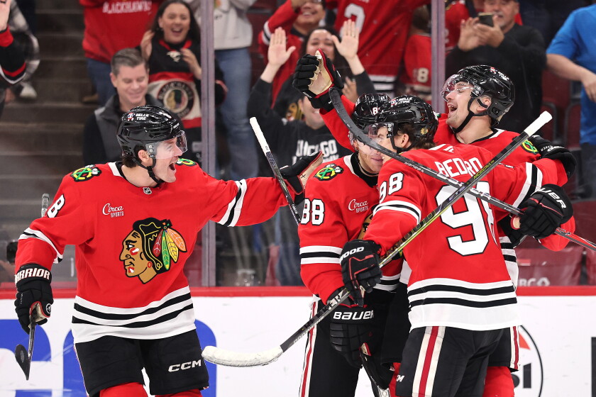 Artyom levshunov's goal gives blackhawks much-needed overtime win over jets 2026 - justice Artyom levshunov (far right) and the blackhawks beat the jets 4-3 on thursday.