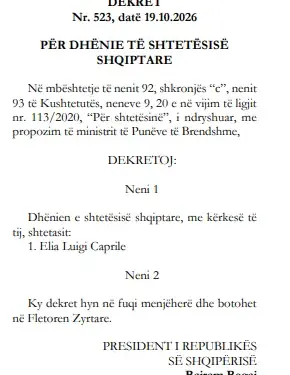 Caprile bëhet shqiptar, a do e shohim në portën e kombëtares? 2026