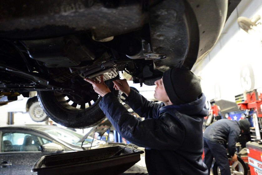 Chicago drivers are paying more for oil changes as motor oil costs climb 2026 - justice Josette dodakian, a female mechanic at pep bo. She has worked as a mechanic since 1995.