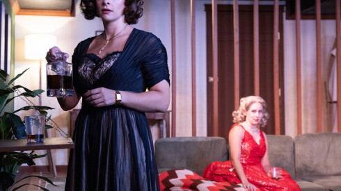 Charlotte Foster and Paige Klopfenstein in DIAL M FOR MURDER.