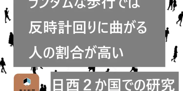 ランダムな歩行では反時計回りに曲がる人の割合が高い　日西2か国での研究 2026