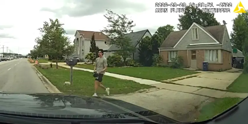 Police dash cam footage shows Babidi walking with the hedge trimmer and telling an officer he followed to drop his gun as Sgt. Matthew Muchow, stationed nearby, instructs Babidi to drop the device.<br/>