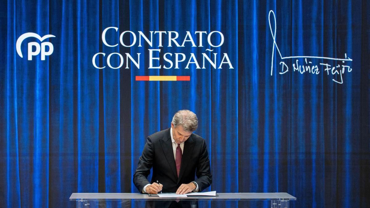 Feijóo firma su "contrato con españa" si gobierna tras las elecciones sin revelar una sola medida nueva 2026 - justicia - iustitia. Bg Feijóo firma su "contrato con españa" si gobierna tras las elecciones sin revelar una sola medida nueva