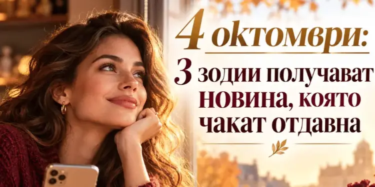 4 октомври: 3 зодии получават новина, която чакат отдавна 2026