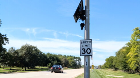 A Flock camera near Joliet Junior College.