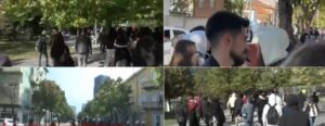 Protesta në korçë protesta në korçë, gjimnazistët thyejnë me gurë xhamat e shkollës dhe dëmtojnë dyert! Sulmohet edhe drejtoria arsimore korçë 2026 protesta kor gjimnazist thyejn gur xhamat shkoll dhe mt 3 protesta në korçë situata e protestave është përshkallëzuar edhe në korçë, ku protestuesit kanë thyer xhamat e drejtorisë arsimore. Юстиция protesta në korçë