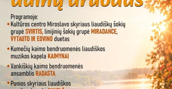 Renginių mozaika: miroslave – rudens šventė „muzikos ir dainų aruodas“ 2026