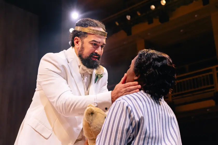 “the winter’s tale” is among shakespeare’s final plays. Chicago shakespeare theater’s production has a thrilling first half and an unclear second. Here, demetrios troy portrays the jealous king leontes and felicia oduh plays mamillius.