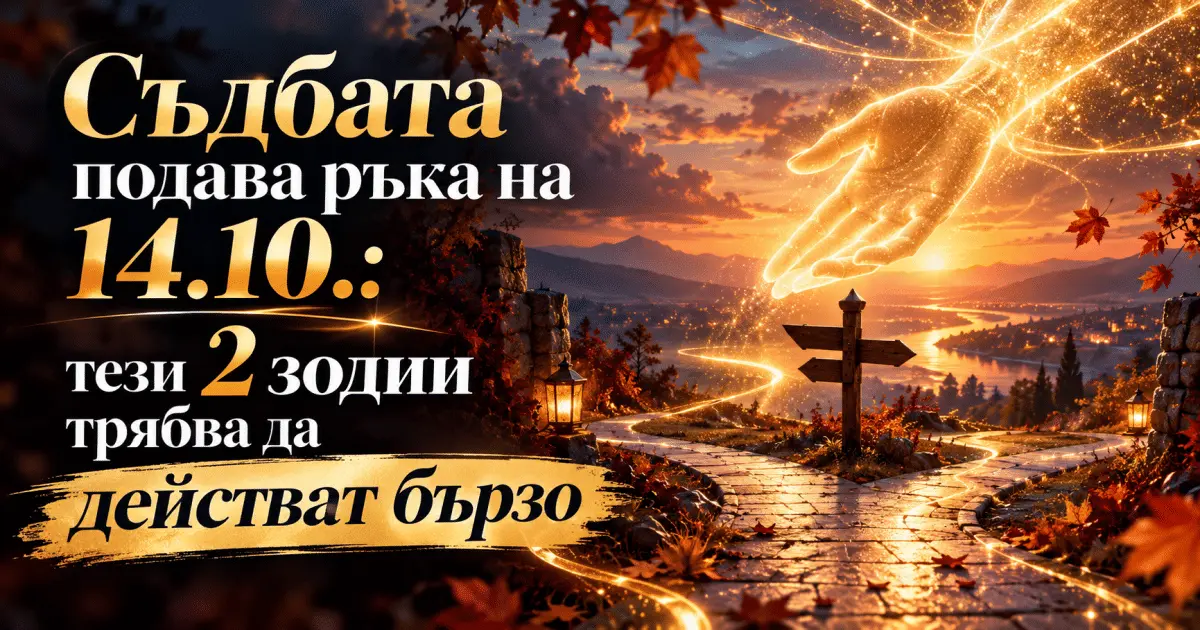 Съдбата подава ръка на 14.10.: тези 2 зодии трябва да действат бързо