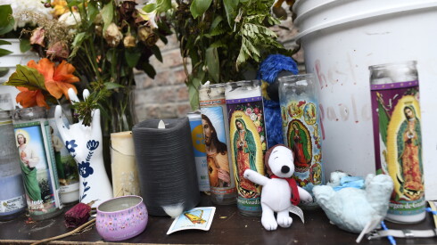 A memorial for paola judith zamora rojas is placed behind her home in pilsen on friday, oct. 2, 2026. She died by suicide in september 2026.