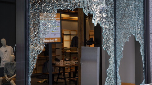 Shop windows at timberland, 625 n. Michigan ave. , were shattered in 2020 after looting broke out overnight in the loop and surrounding neighborhoods.