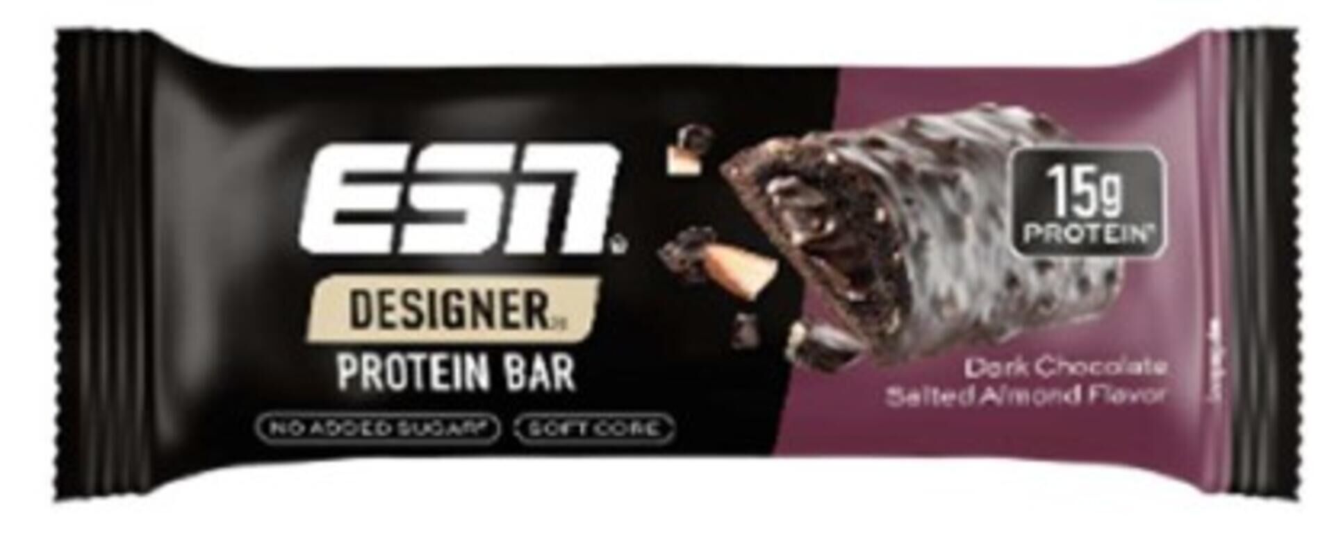 Warnung vor diesen proteinriegeln: verletzungsgefahr bei beliebtem esn-snack 2026 - iustitia. Bg - gerechtigkeit Produktbild vom esn designer protein bar dark chocolate salted almond.