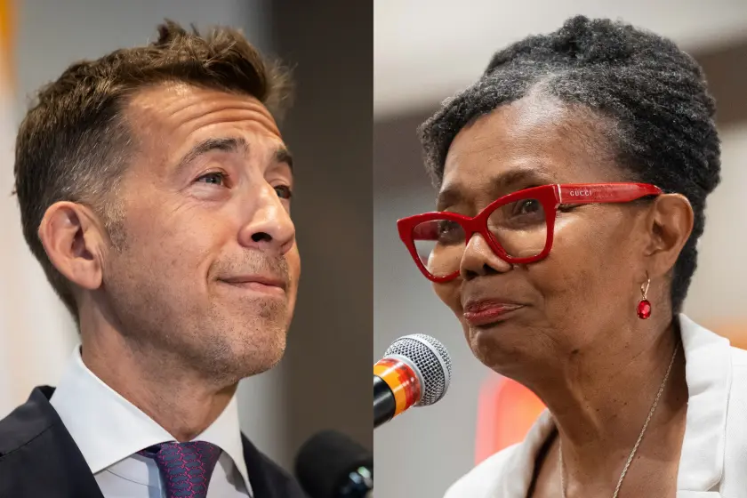 Running for Illinois secretary of state are Democratic incumbent Alexi Giannoulias and Republican Diane Harris.