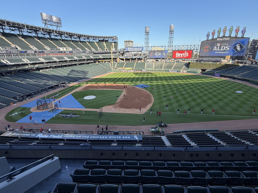 The Guardians work out Tuesday at Rate Field. Game 3 of the American League Division Series is at 3 p.m. Wednesday.